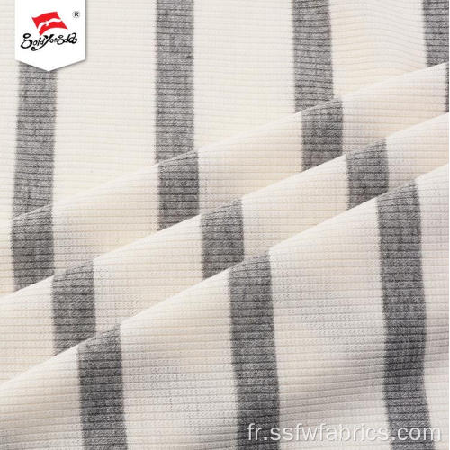 Tissu en tricot côtelé en polyester teinté